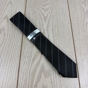 770 Alfani Men's Tie Clarkson Stripe 001 Black $55 Polyester 1afc1-1046